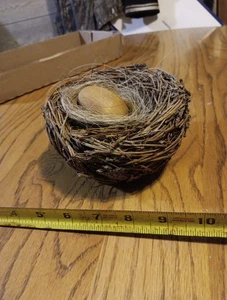 Hand Made Birds Nest With Wooden Egg. Home Decor. - Picture 1 of 11