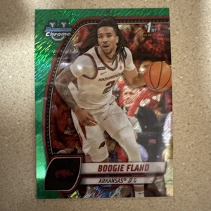 2024-25 Bowman University Chrome - Boogie Fland #11 Green Shimmer Refractor (RC) - Picture 1 of 2