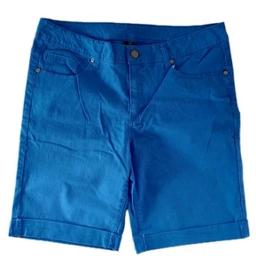 Bermuda pantaloncino donna Faded Glory taglia 16 tinta unita blu cotone elasticizzato casual - Foto 1 di 6