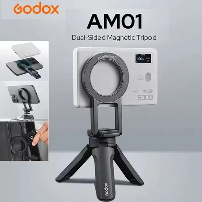Godox AM01 Foldable Tripod Holder Bracket Magnetic For iPhone Smartphone Selfie - Image 1 of 4