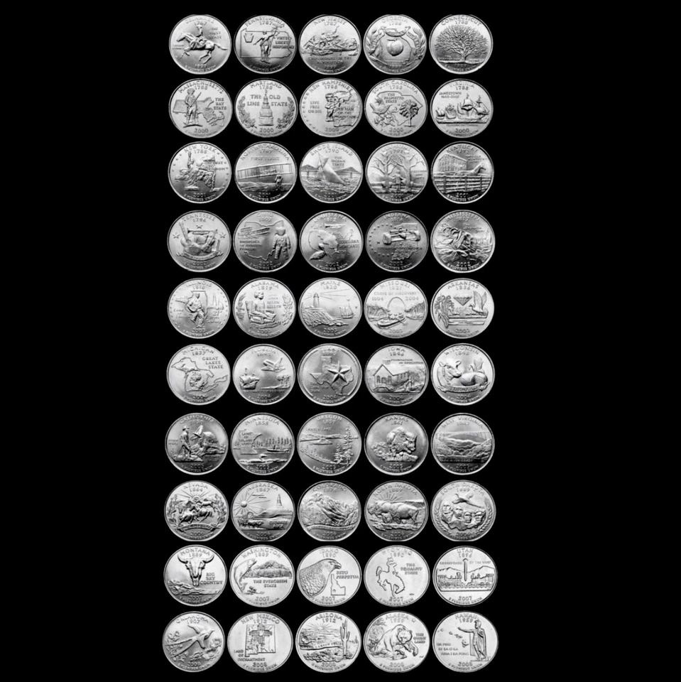 1999 2000 2001 2002 2003 2004 2005 2006 2007 2008 D State Quarters (Statehood) - Image 1 of 1