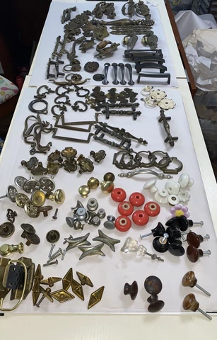 Antique Vintage Hardware Drawer Pulls Dresser Cabinet Knobs Door Metal Lot 150+ Cover
