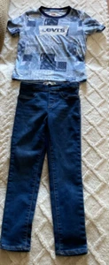 2-PC Girls LEVI'S / LEVIS Pull-on JEGGING JEANS + Patchwork S/S T-SHIRT ~ 6 / 6X - Picture 1 of 7