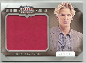 2015 Panini Americana Authentic Materials Relic Cody Simpson 034/499 Bieber