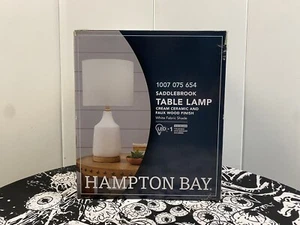 Hampton Bay Saddlebrook Table Lamp • Cream Ceramic & Faux Wood Finish - Picture 1 of 3