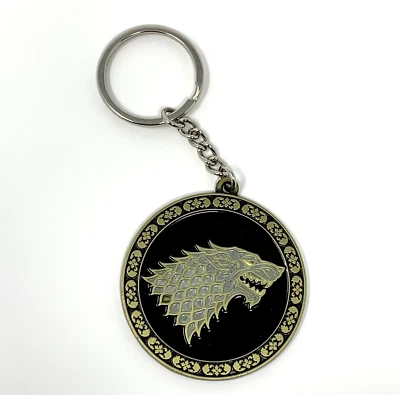 Portachiavi HBO Game of Thrones House Stark cerchio nero con dettaglio testa di lupo ©2017 - Immagine 1 di 4