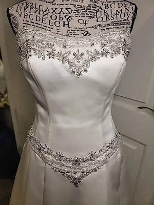 Vestido de novia Casablanca sin tirantes marfil/talla 6 seminuevo bordado con cuentas  Foto 1 de 4