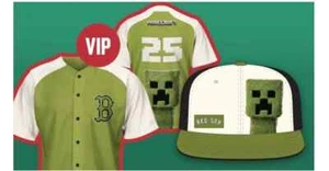 Minecraft Movie Boston Red Sox Jersey XL And Hat - Limited Edition Rare - Picture 1 of 3