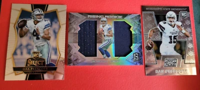 Dak Prescott ROOKIE WORN JERSEY CARD #66/199 + 2016 SELECT RC CARD + RC COWBOYS - Image 1 of 4