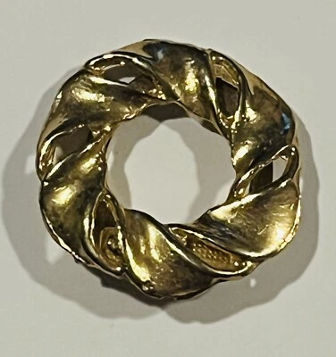 HERMOSO ZAPATO VINTAGE TONO DORADO Bufanda Piel CLIP HEBILLA Foto 1 de 3