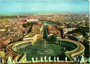 Postcard: St. Peter's Square and panorama from the Dome, Rome, Italy - Picture 1 of 2