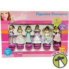 Barbie Figurine Stampers Set of 6 with Ink Pad in Base 1999 Tara Toy Corp NRFB