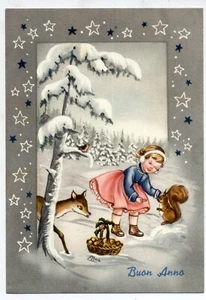 Complete set of 6 vintage cards Childrens Xmas PC Circa 1940 ITALY 21 - Picture 1 of 6