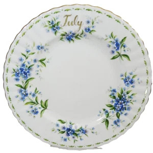 JULY FORGET-ME-NOT Royal Albert Salad Plate 8.25" NEW NEVER USED made in England - Picture 1 of 6