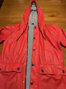 Petit Bateau Red Raincoat Size Small - Picture 1 of 4