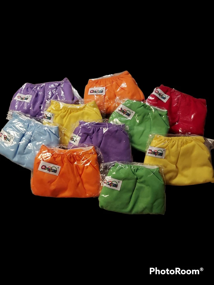 Qianqunui Adjustable Cloth Diapers/covers & Tote Multicolor NIP set of 10 GREAT! - Image 1 of 4