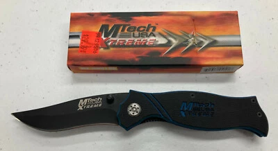 M-TECH FOLDING KNIFE With Pocket Clip (Black-Plain Edge) Item# MX-8001BL - Image 1 of 4