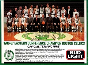 VINTAGE ORIGINAL 1986 1987 BOSTON CELTICS 8.5X11 TEAM PHOTO BIRD PARISH WALTON - Picture 1 of 2