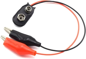 5Pcs T Type 9V Battery Clip Connector Positive Negative Snap Lead Wire with Dual - Picture 1 of 12