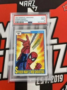 1991 MARVEL UNIVERSE #131 SPIDER-MAN'S WEB SHOOTERS PSA 9 MINT - Picture 1 of 1