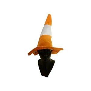 Road Cone Hat Traffic Hazard Marker Fancy Dress Worksite Roadways Jokes Orange - Picture 1 of 2