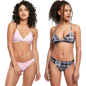 Urban Classics Ladies Tie Dye Triangle Back Bikini Swimwear Woman - Picture 1 of 26