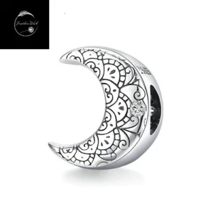Sterling Silver 925 Charm Moon Star Family Zodiac Bead Daughter Friend Wife Mum - Picture 1 of 11