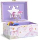 Jewelkeeper Girl Musical Jewellery Storage Box With Spinning Unicorn Glitter #70