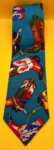 Ralph Marlin Cowboy Boots Cotton Mens Neck Tie Milwaukee U.S.A. - Picture 1 of 2