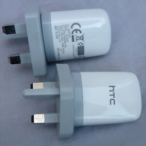 Original HTC USB Smartphone Wall Charger Power Plug UK Adaptor x2 for all Phones