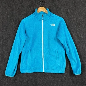 The North Face Girls XL Full Zip Fleece Jacket Aqua Zipped Pockets High Neck - Picture 1 of 14