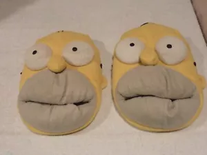 Homer Simpson Hausschuhe 2001 Kopf Neuheit Plüsch gelb Größe Small 7-8 TV - Bild 1 von 8