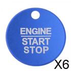 6X Car Auto Start Sticker Cover Trim Fit For Ford Edge Taurus Start Stop Blue
