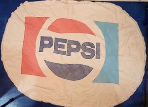VTG PEPSI Cloth Tablecloth 63" x 47" RARE  - Picture 1 of 4
