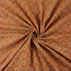 Tessuto Stampa Blocco Dabu Marrone Indiano 100% Cotone Cucito Leggero Nozione Panno Fango - Foto 1 di 5