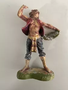 Fontanini Depose Italien ~ Junge mit Fischkorb ~ Vintage Spinnenmarke ~ 3 1/2" - Bild 1 von 3