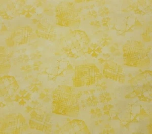 1 yd 19" Country Kitties Jim Shore Quilting Treasures Tonal Yellow Quilt Blender - Picture 1 of 2