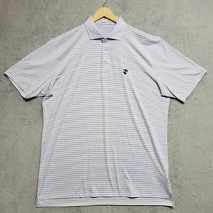 Holderness & Bourne Hemd Herren XL Lavendel Gestreift Golf Schild Hände Logo Freizeit - Bild 1 von 9