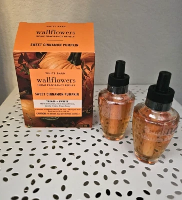 2 Bath & Body Works SWEET CINNAMON PUMPKIN Wallflowers Fragrance Refill NEWinBox - Image 1 of 4