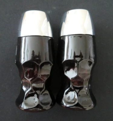 Pair Anchor Hocking Royal Ruby Red Georgian Thumbprint Shakers Unused - Image 1 of 4