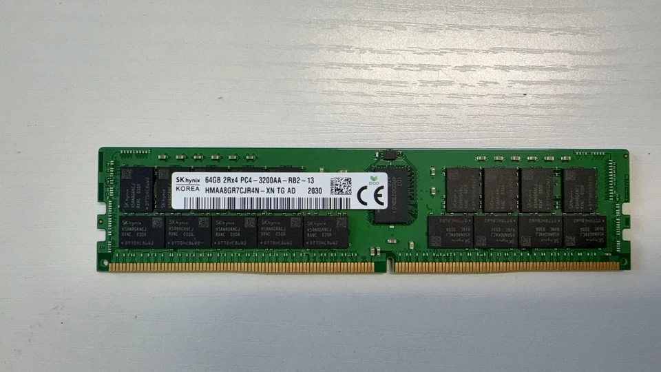HMAA8GR7CJR4N-XN Hynix 64GB 2RX4 PC4-3200AA 288-pin RDIMM Server RAM Module - Image 1 of 1
