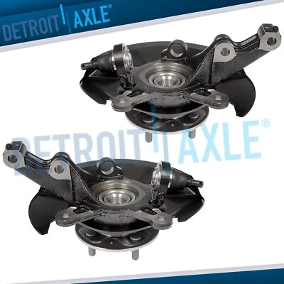 Front Pair Steering Knuckles & Wheel Bearing Hubs for 2001 2002 Honda Civic 1.7L - Изображение 1 из 4