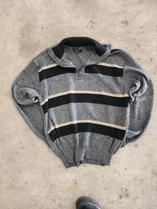 Pronti Collection By Phita Men’s 1/4 Zip Pullover Sweater Black Gray White XXL - Picture 1 of 3