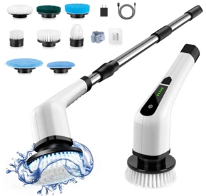Electric Spin Scrubber, Cordless, 400RPM/Mins-8 Replaceable, 90Mins Work Time - Picture 1 of 7