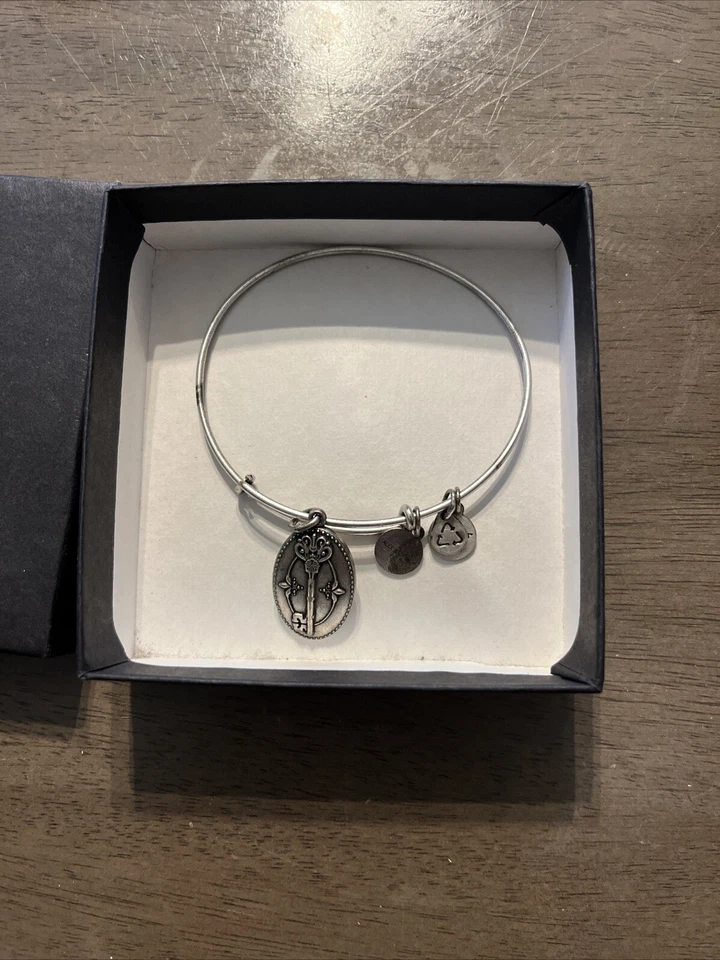 Pulsera de alambre expandible Alex And Ani 2016 plata rafaeliana ovalada llave a la vida Foto 1 de 1