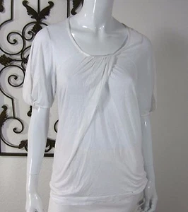 VINCE SHORT SLEEVE BLOUSE SIZE M Medium Solid WHITE - Bild 1 von 6