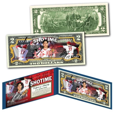 Billete de $2 genuino de EE. UU. SHOHEI OHTANI Shotime versión japonesa con licencia oficial Foto 1 de 3