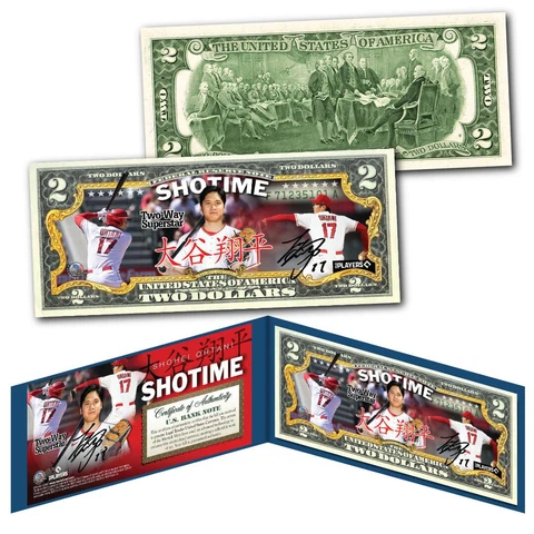 SHOHEI OHTANI Shotime Japanese Version Officially Licensed Genuine U.S. $2 Bill Cover