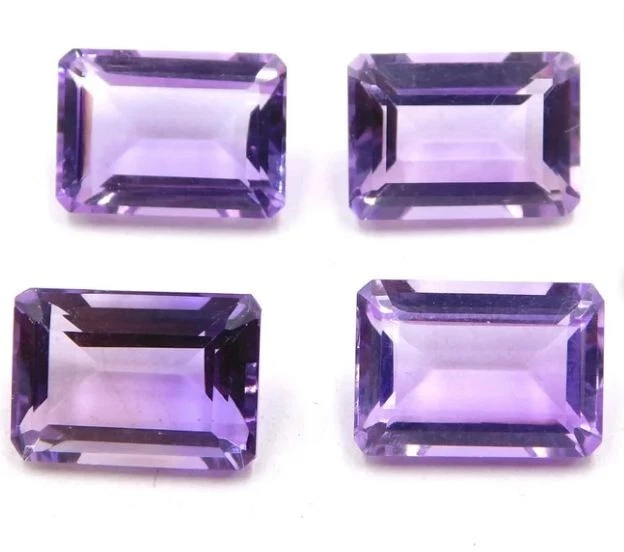 Lab Grown Amethyst 10 Pieces 12x16mm Octagon Faceted For Making Jewelry - Image 1 of 1