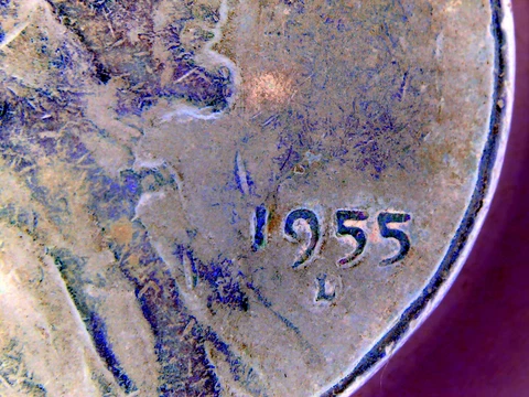 US Coins 1955 DOUBLE DATE MINT looks like L / D  reverse extra cud end branch Cover